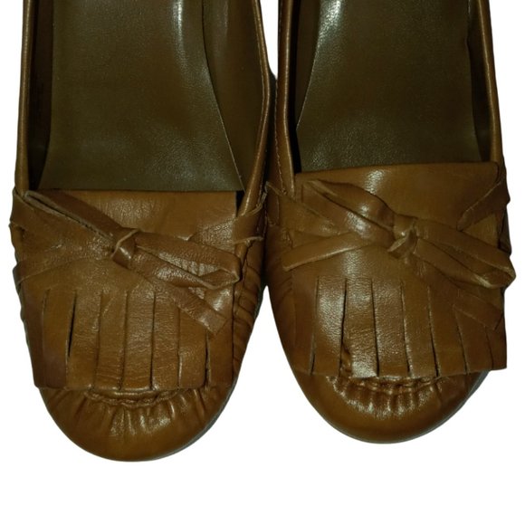 Franco Sarto Fringe Shoes Pumps Leather "L-Hopi" Womens Size 8 High Heels - Picture 4 of 8